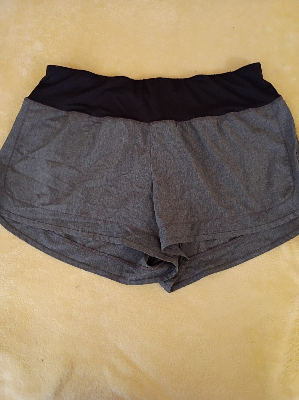 Women's Champion Gray & Black Shorts with Back Zip Pocket- Lining Underneath